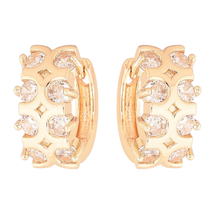 Серьги Xuping M&L Цвет 18K колечки Узор с вставками кристаллов фото №7