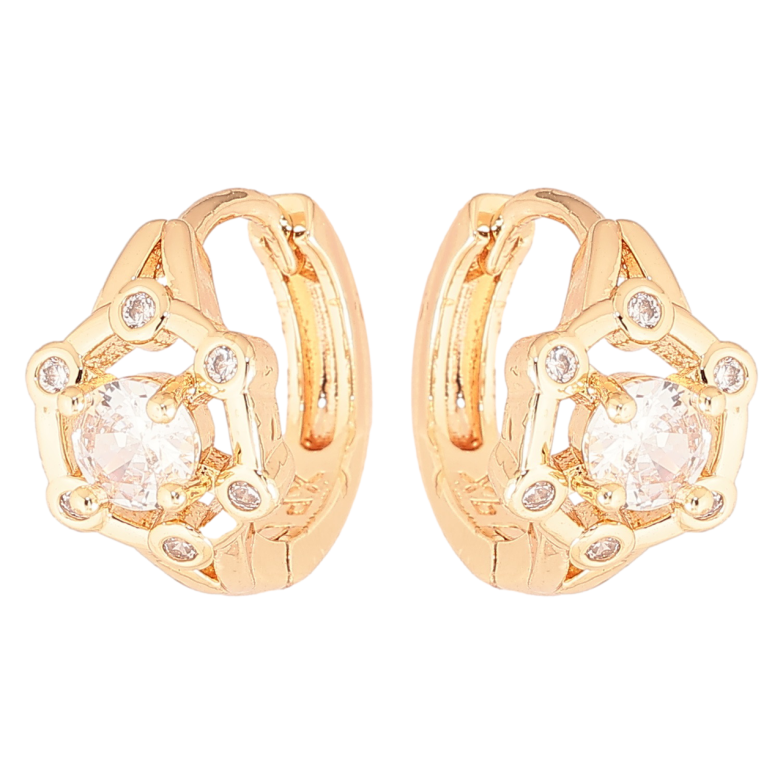 Серьги Xuping M&L Цвет 18K колечки Узор с вставками кристаллов фото №1 Серьги Xuping M&L Цвет 18K колечки Узор с вставками кристаллов фото №1