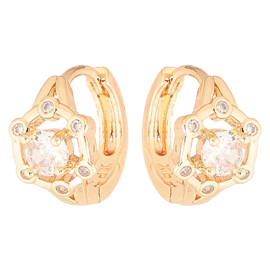 Серьги Xuping M&L Цвет 18K колечки Узор с вставками кристаллов фото №1 Серьги Xuping M&L Цвет 18K колечки Узор с вставками кристаллов фото №1