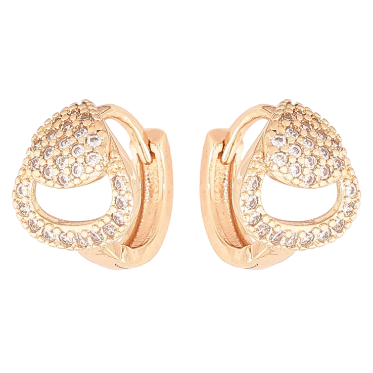 Серьги Xuping M&L Цвет 18K колечки Узор с инкрустацией кристаллами фото №6