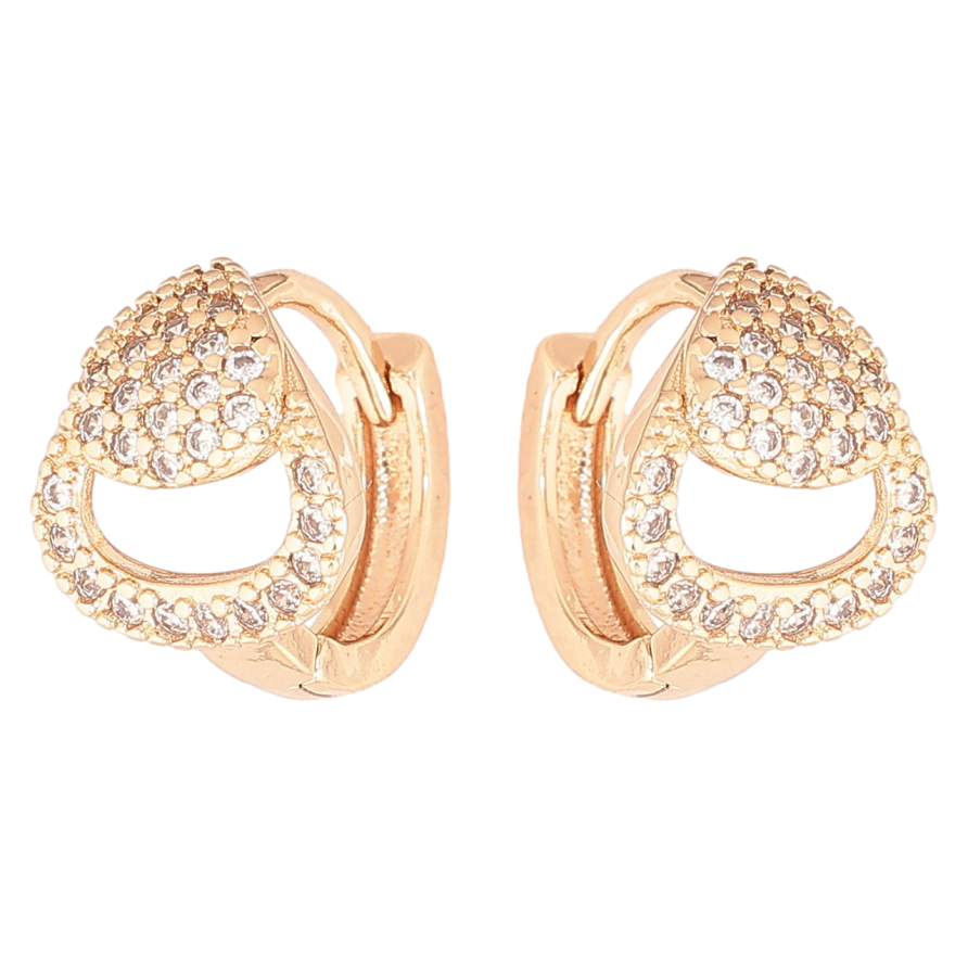 Серьги Xuping M&L Цвет 18K колечки Узор с инкрустацией кристаллами фото №1 Серьги Xuping M&L Цвет 18K колечки Узор с инкрустацией кристаллами фото №1