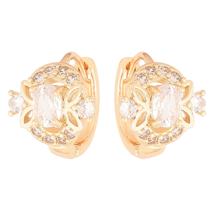 Серьги Xuping M&L Цвет 18K колечки Узор с кристаллами фото №4