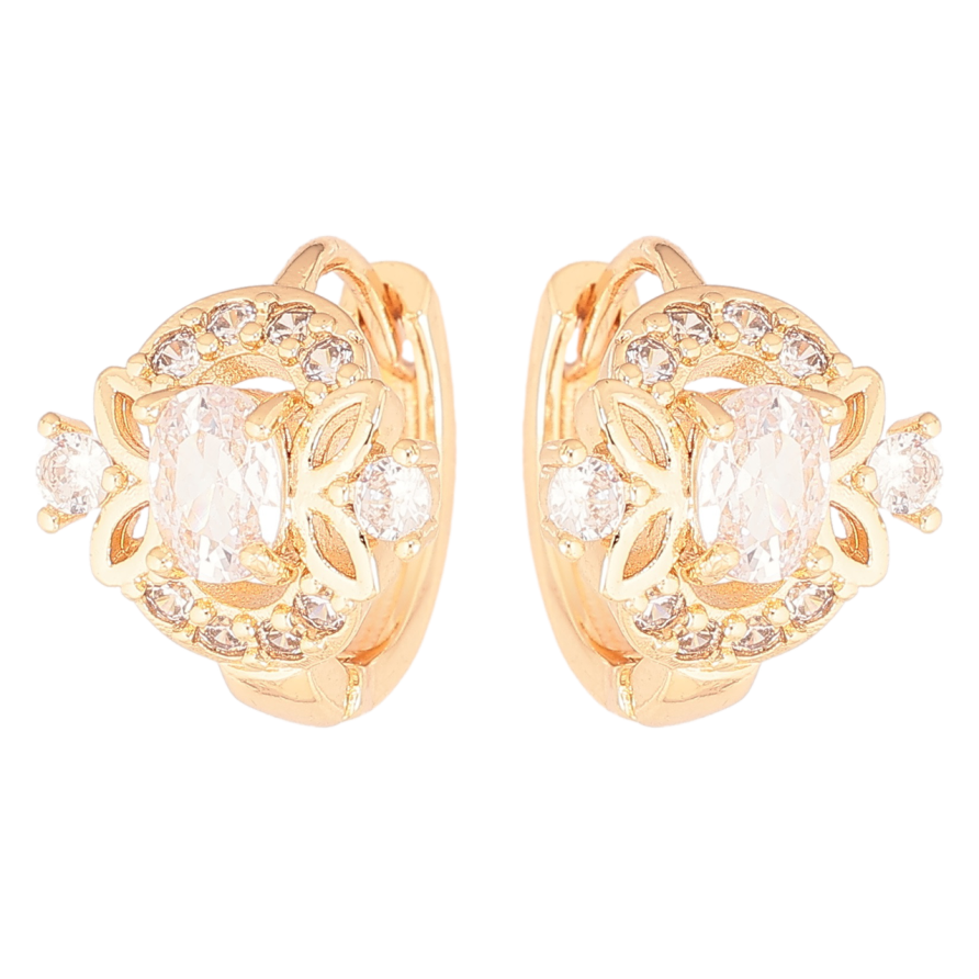 Серьги Xuping M&L Цвет 18K колечки Узор с кристаллами фото №1 Серьги Xuping M&L Цвет 18K колечки Узор с кристаллами фото №1