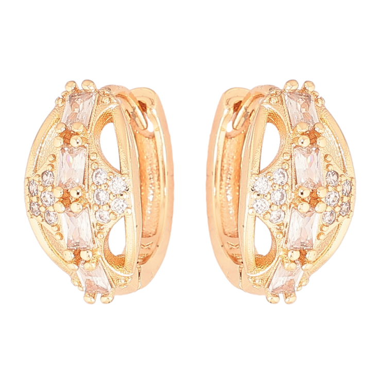 Сережки Xuping M&L Колір 18K колечка «Візерунок з кристалами» фото №20