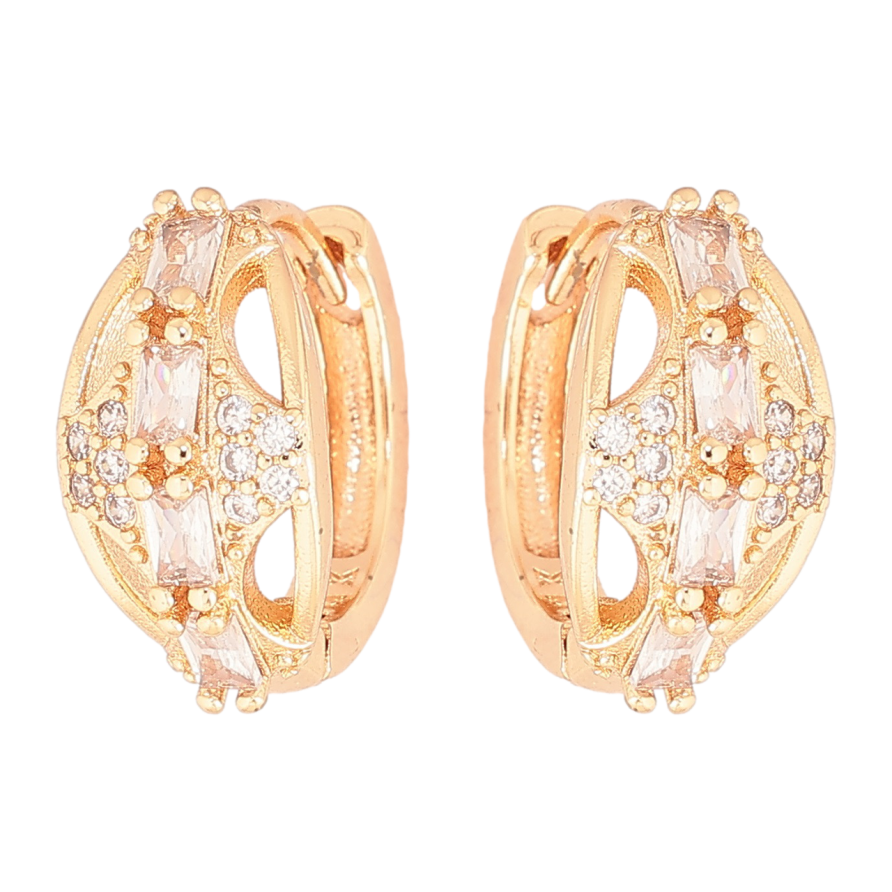 Сережки Xuping M&L Колір 18K колечка «Візерунок з кристалами» фото №1