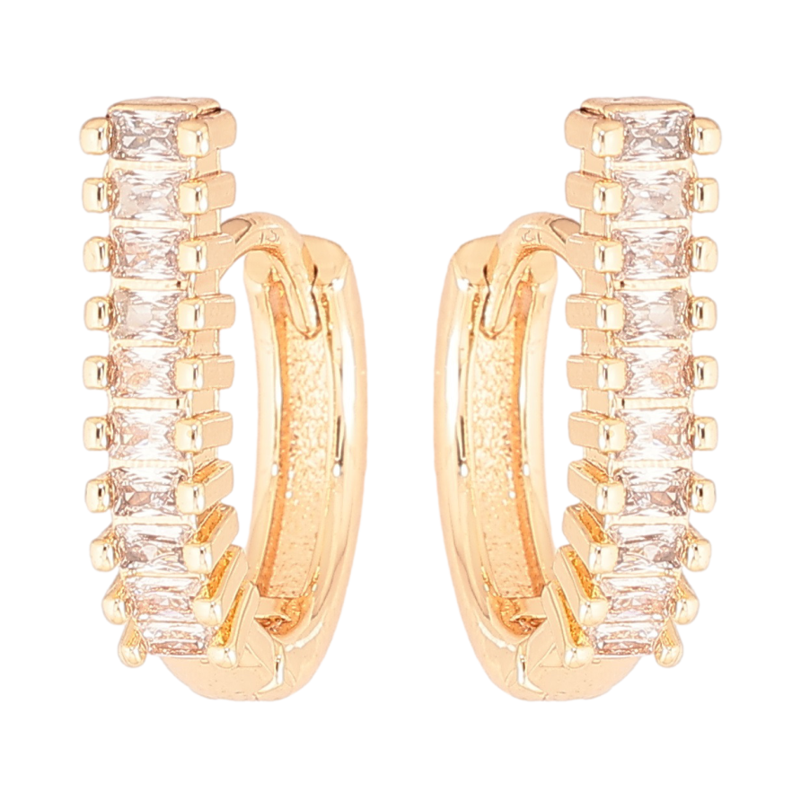 Серьги Xuping M&L Цвет 18K колечки Кристальные дорожки фото №1 Серьги Xuping M&L Цвет 18K колечки Кристальные дорожки фото №1