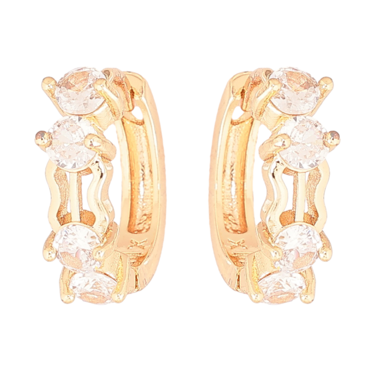Серьги Xuping M&L Цвет 18K колечки Узор с кристаллами фото №3