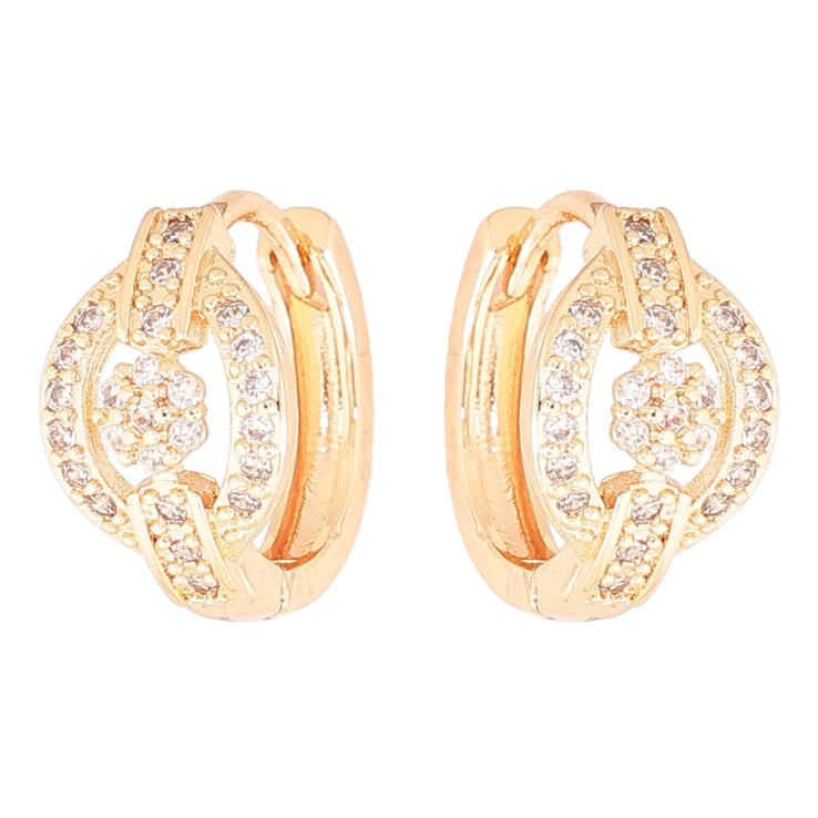 Сережки Xuping M&L Колір 18K колечка «Візерунок з інкрустацією кристалами» фото №24