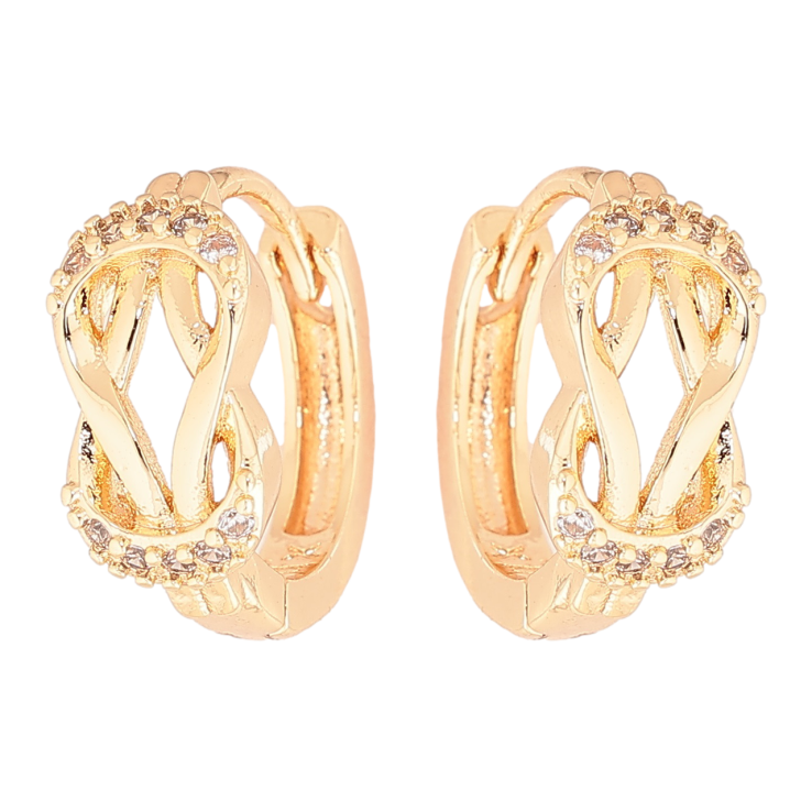 Сережки Xuping M&L Колір 18K колечка «Візерунок з кристалами» фото №22