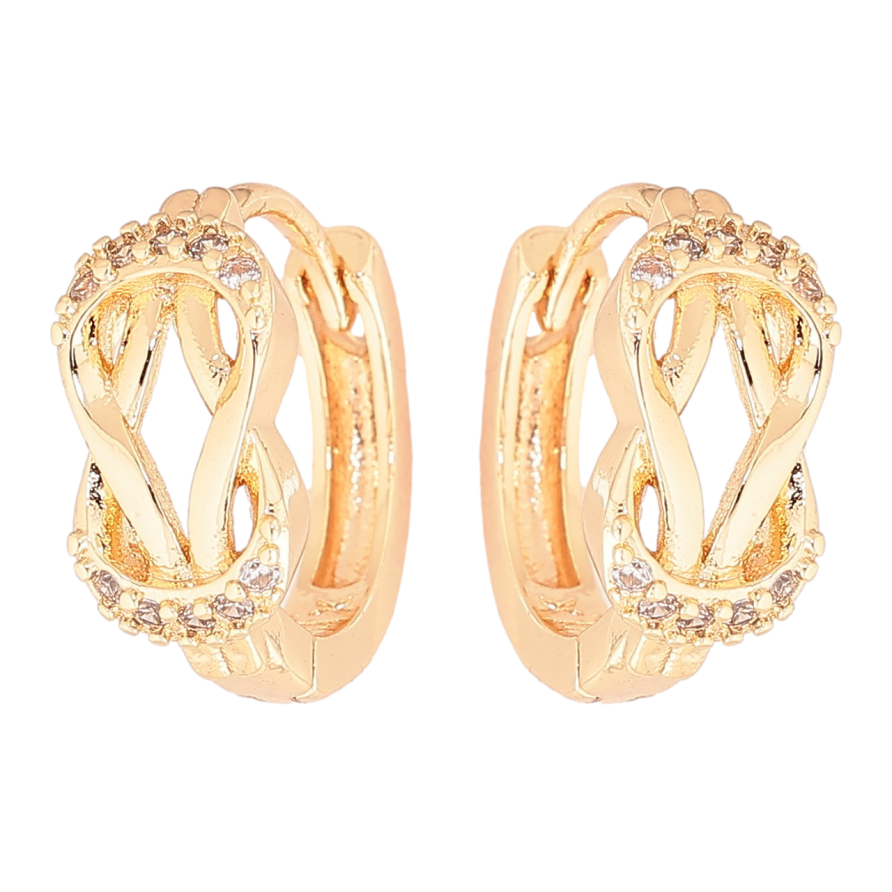 Сережки Xuping M&L Колір 18K колечка «Візерунок з кристалами» фото №1 Сережки Xuping M&L Колір 18K колечка «Візерунок з кристалами» фото №1