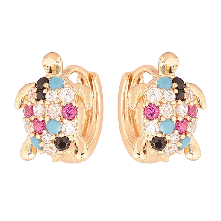 Сережки Xuping M&L Колір 18K колечка «Черепашки з різнокольоровими кристалами» фото №14 Сережки Xuping M&L Колір 18K колечка «Черепашки з різнокольоровими кристалами» фото №14