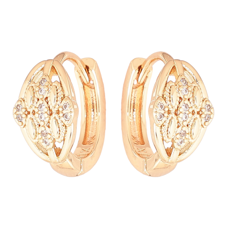 Сережки Xuping M&L Колір 18K колечка «Декоративний візерунок з кристалами» фото №20
