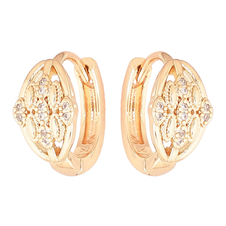 Сережки Xuping M&L Колір 18K колечка «Декоративний візерунок з кристалами» фото №1
