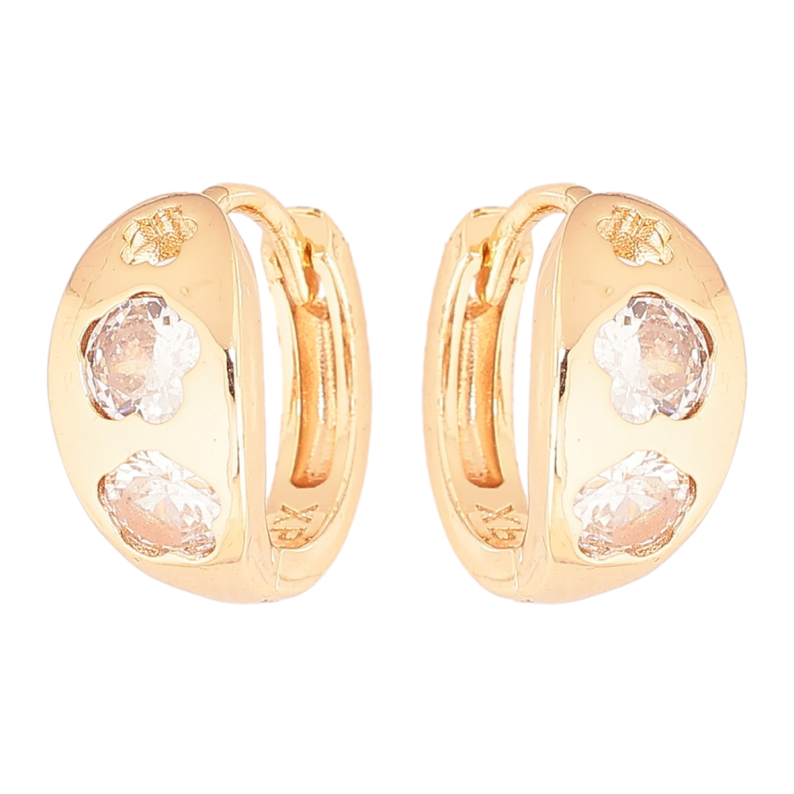 Серьги Xuping M&L Цвет 18K колечки Узор цветочки с кристаллами фото №1 Серьги Xuping M&L Цвет 18K колечки Узор цветочки с кристаллами фото №1