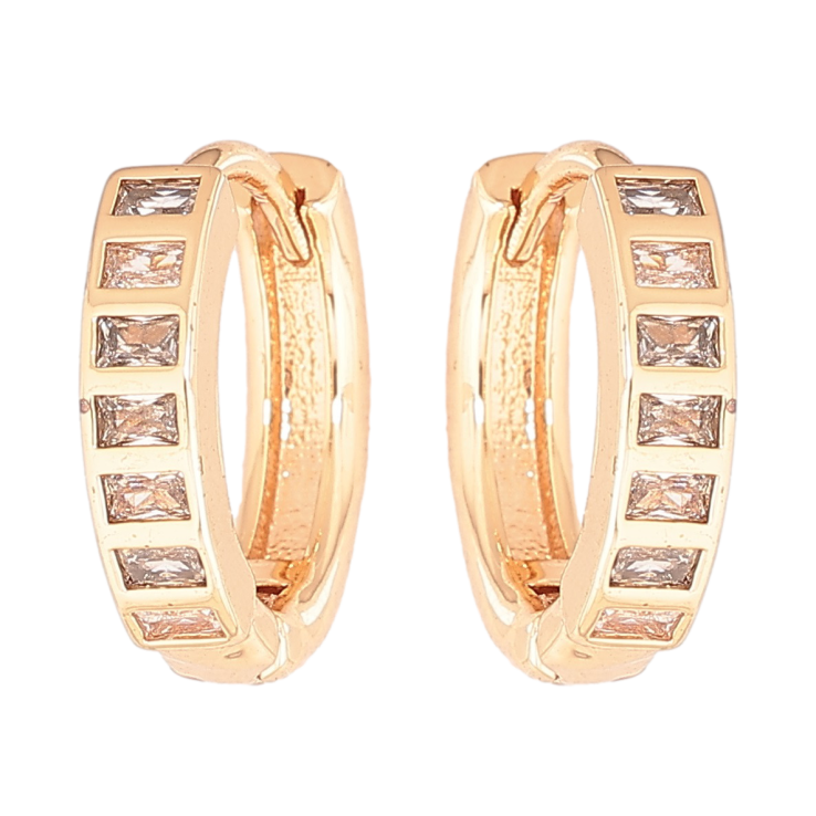 Сережки Xuping M&L Колір 18K колечка «Доріжки кристалів» фото №11