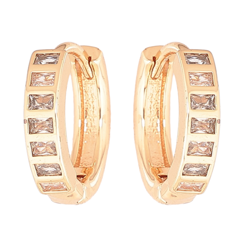 Сережки Xuping M&L Колір 18K колечка «Доріжки кристалів» фото №2