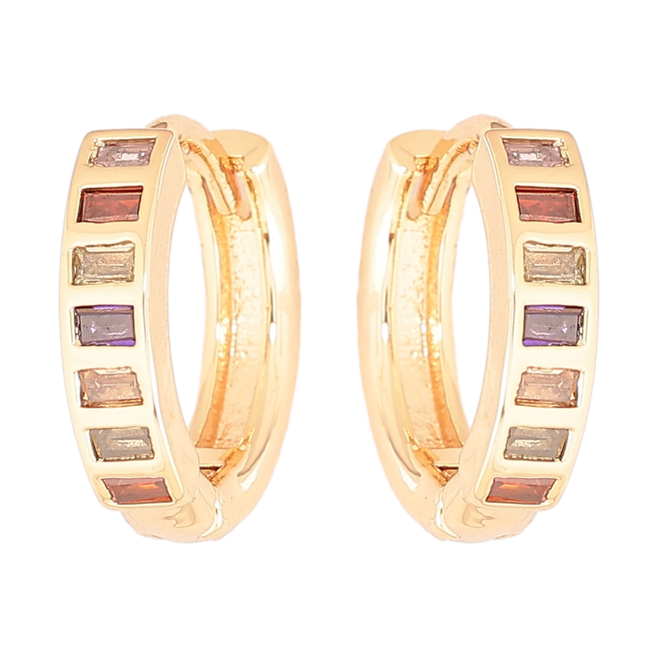 Сережки Xuping M&L Колір 18K колечка «Доріжки різнокольорових кристалів» фото №10