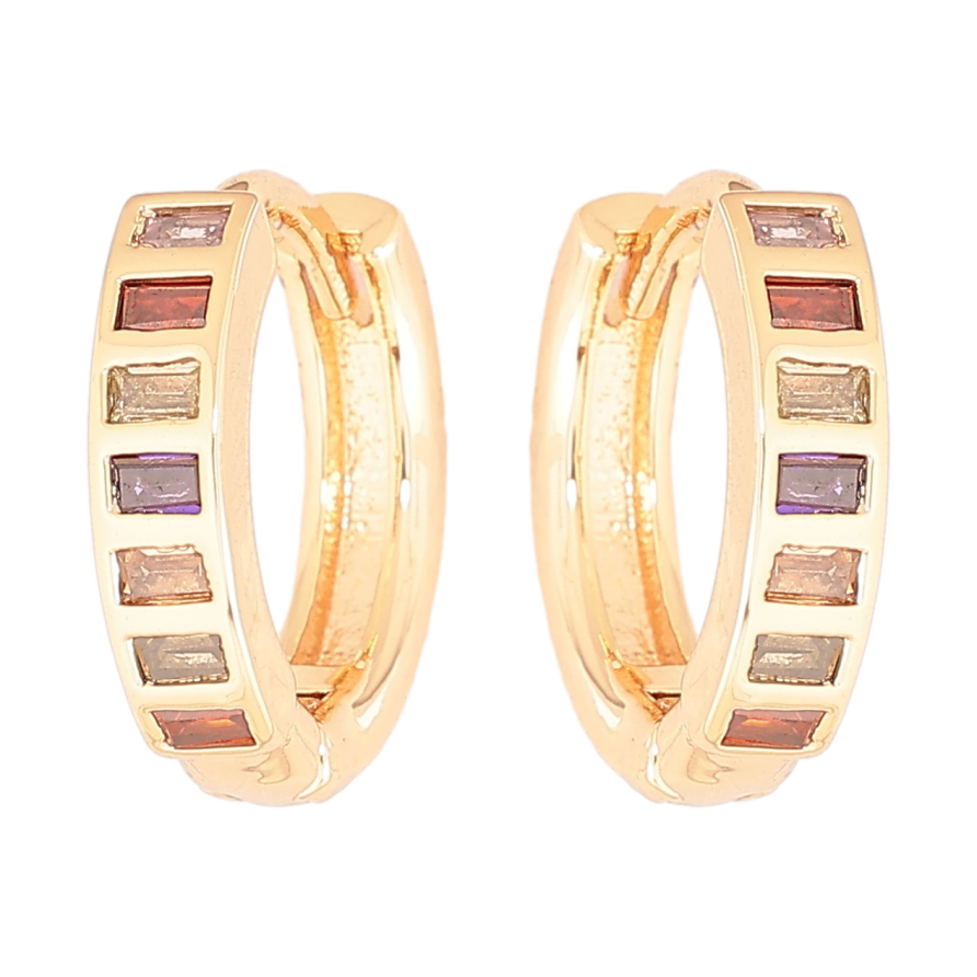 Сережки Xuping M&L Колір 18K колечка «Доріжки різнокольорових кристалів» фото №1