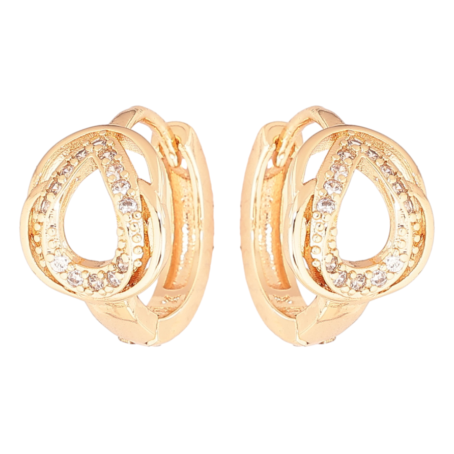 Сережки Xuping M&L Колір 18K колечка «Візерунок з кристалами» фото №1