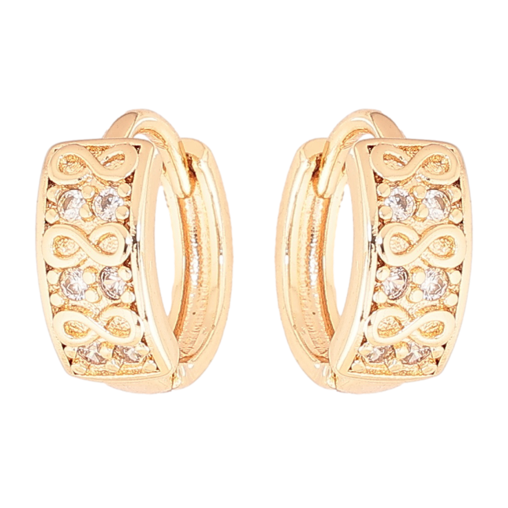 Сережки Xuping M&L Колір 18K колечка «Візерунок нескінченність з кристалами» фото №16