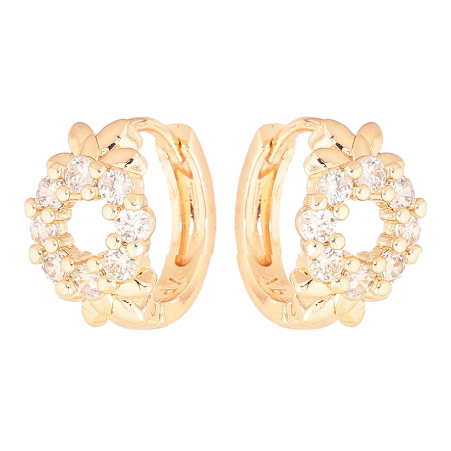 Серьги Xuping M&L Цвет 18K колечки Кристальные колечки фото №1