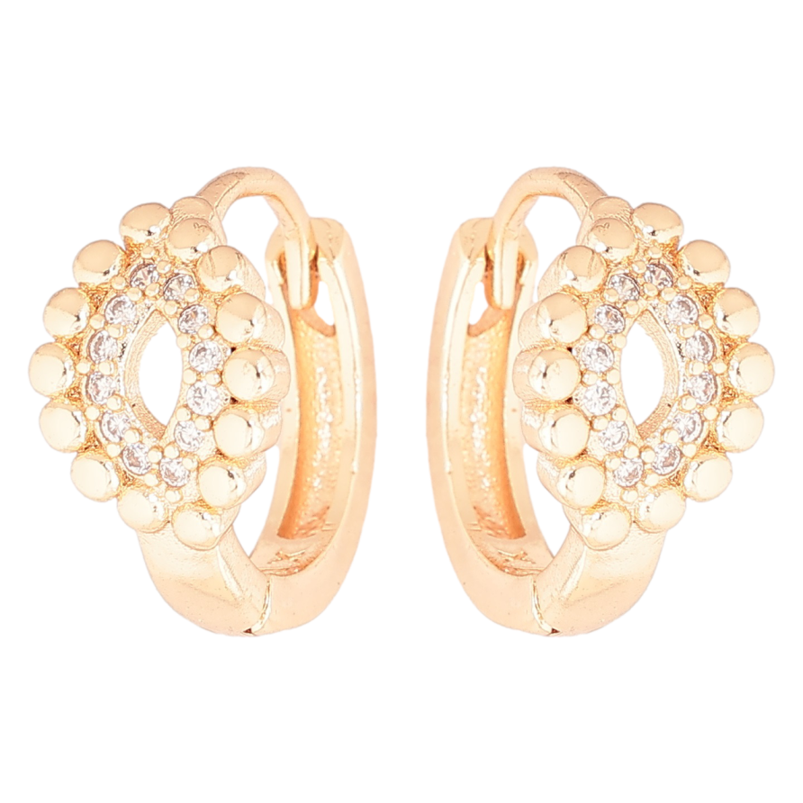 Сережки Xuping M&L Колір 18K колечка «Візерунок з кристалами» фото №1 Сережки Xuping M&L Колір 18K колечка «Візерунок з кристалами» фото №1