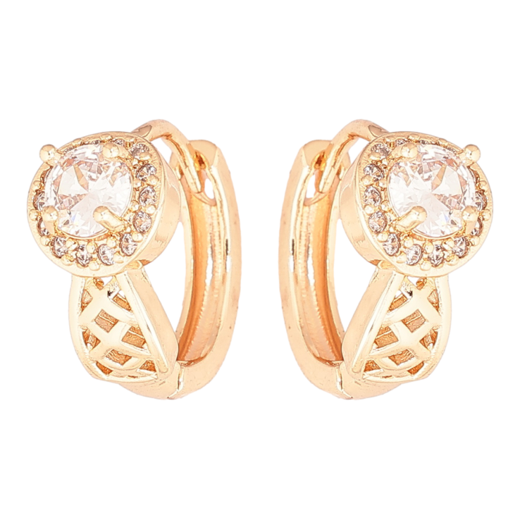 Сережки Xuping M&L Колір 18K колечка Різьблений візерунок з кристалами» фото №8