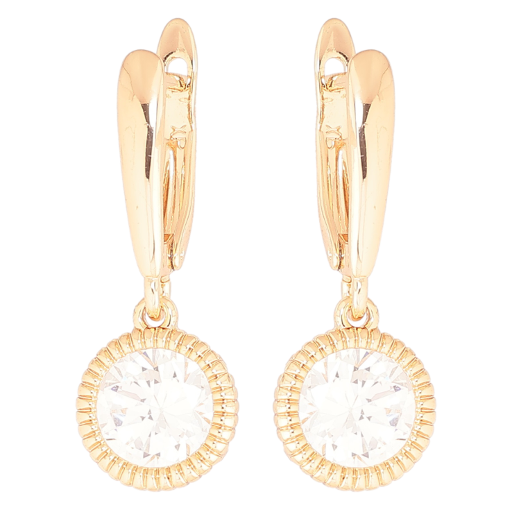 Серьги Xuping M&L Цвет 18K английский замок Кристальные подвески ø 10мм фото №6