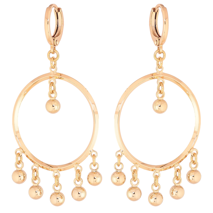 Сережки Xuping M&L Колір 18K підвіски на колечках «Круглі підвіски з кульками» фото №18