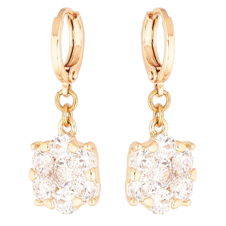 Сережки Xuping M&L Колір 18K підвіски на колечках «Кришталеві квіточки» фото №11