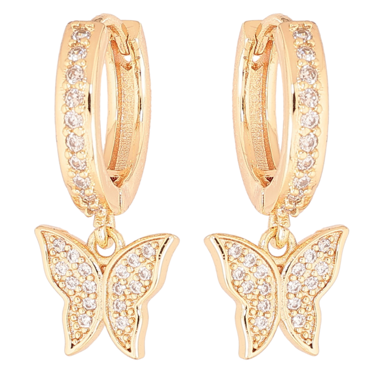 Серьги Xuping M&L Цвет 18K подвески на колечках Бабочки фото №1