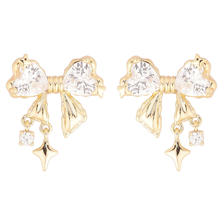 Сережки Xuping Позолота 14K пусети «Кришталеві банти» фото №9 Сережки Xuping Позолота 14K пусети «Кришталеві банти» фото №9