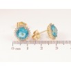 Серьги Xuping Позолота 14K пусеты Голубые кристаллы в лучистом обрамлении ø 11мм фото №2 Серьги Xuping Позолота 14K пусеты Голубые кристаллы в лучистом обрамлении ø 11мм фото №2