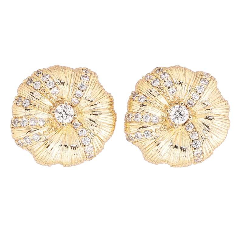 Сережки Xuping Позолота 14K пусети «Декоративні квіточки з кристалами» фото №1