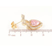 Серьги Xuping Позолота 14K пусеты Банты с розовыми кристальными сердечками фото №2