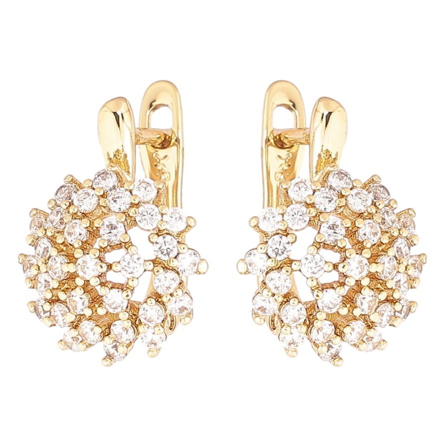 Серьги Xuping Позолота 14K английский замок Искристость фото №1 Серьги Xuping Позолота 14K английский замок Искристость фото №1