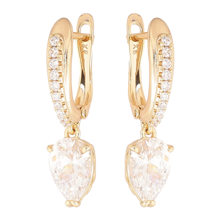 Сережки Xuping Позолота 14K англійський замок «Кришталеві підвіски» фото №17 Сережки Xuping Позолота 14K англійський замок «Кришталеві підвіски» фото №17