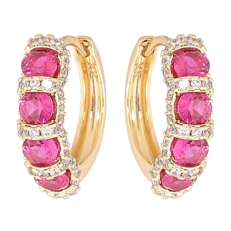 Сережки Xuping Позолота 14K колечка «Інкрустація з рожевими кристалами» фото №12 Сережки Xuping Позолота 14K колечка «Інкрустація з рожевими кристалами» фото №12