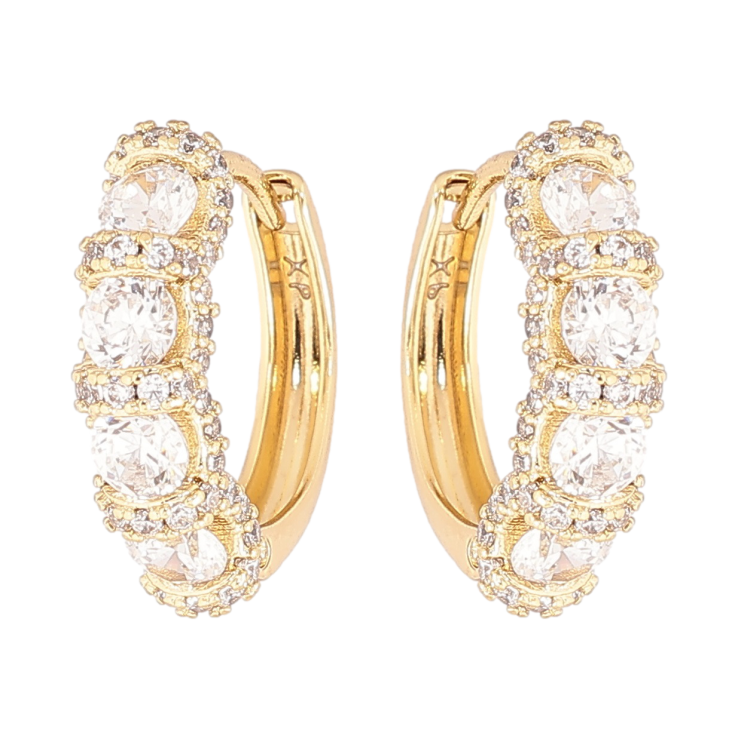 Сережки Xuping Позолота 14K колечка «Інкрустація кристалами» фото №21 Сережки Xuping Позолота 14K колечка «Інкрустація кристалами» фото №21