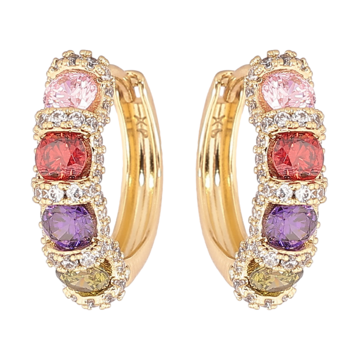 Сережки Xuping Позолота 14K колечка «Інкрустація з різнокольоровими кристалами» фото №16 Сережки Xuping Позолота 14K колечка «Інкрустація з різнокольоровими кристалами» фото №16