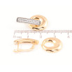 Серьги Xuping Позолота 18K + Родий английский замок Колечки с инкрустацией кристаллами 2 в 1 фото №2