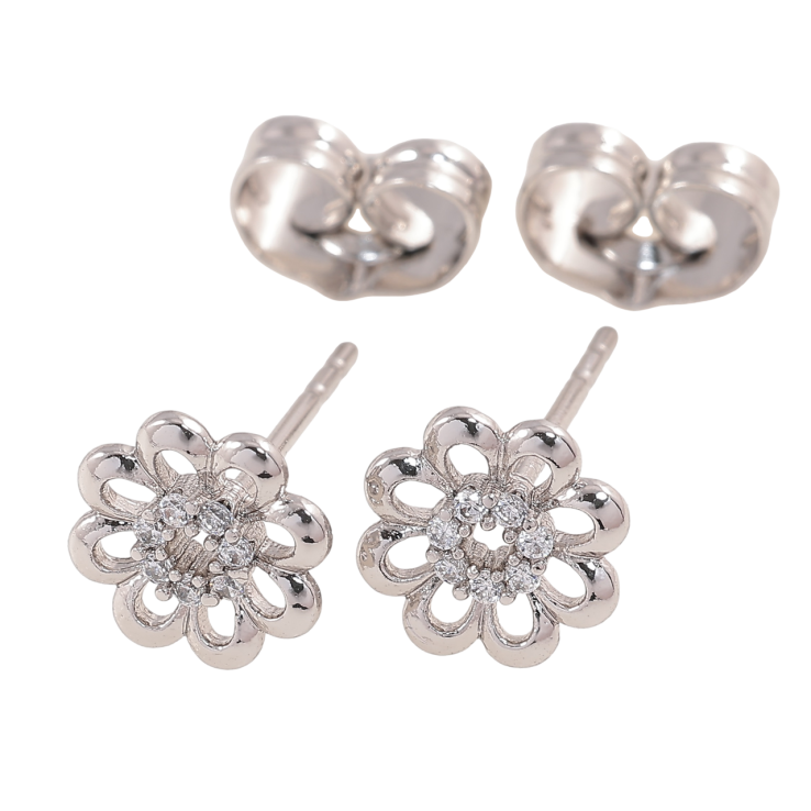 Сережки Xuping Родій пусети «Квіточки» фото №10 Сережки Xuping Родій пусети «Квіточки» фото №10