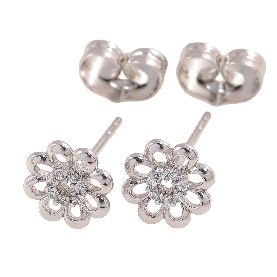 Сережки Xuping Родій пусети «Квіточки» фото №1 Сережки Xuping Родій пусети «Квіточки» фото №1