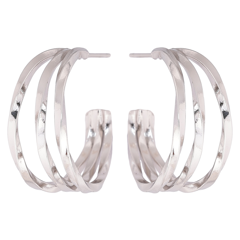 Сережки Xuping Родій пусети «Потрійні дуги» фото №1