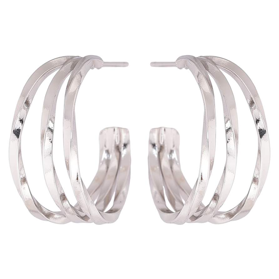 Сережки Xuping Родій пусети «Потрійні дуги» фото №1