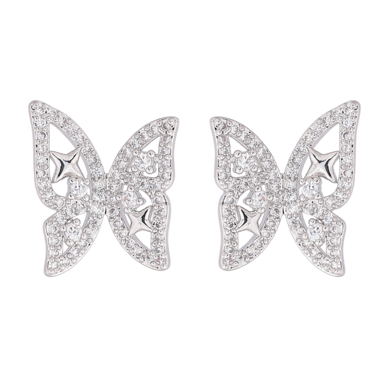 Сережки Xuping Родій пусети «Метелики» фото №1