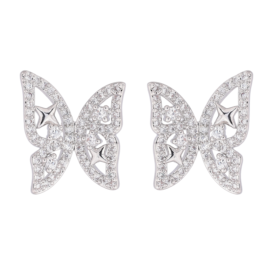 Сережки Xuping Родій пусети «Метелики» фото №1