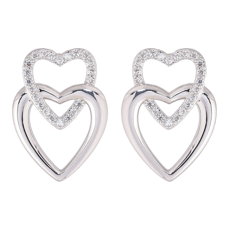 Сережки Xuping Родій пусети «Сердечка» фото №1