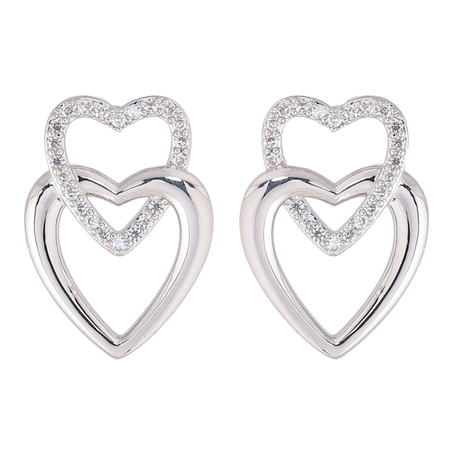 Сережки Xuping Родій пусети «Сердечка» фото №1