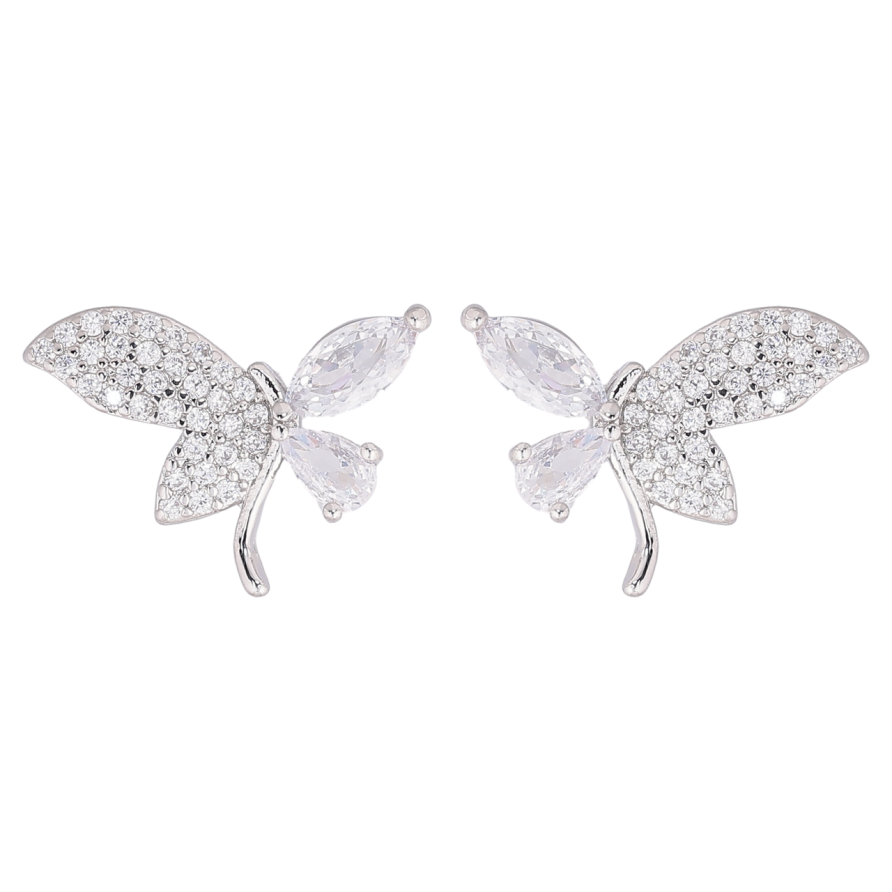 Сережки Xuping Родій пусети «Кришталеві бабки» фото №1